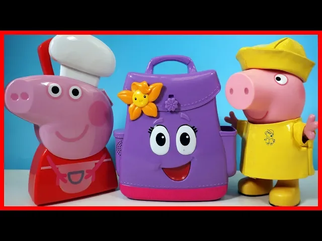 佩佩豬小豬佩奇 peppa pig 禮物盒和愛探險的朵拉小書包玩具